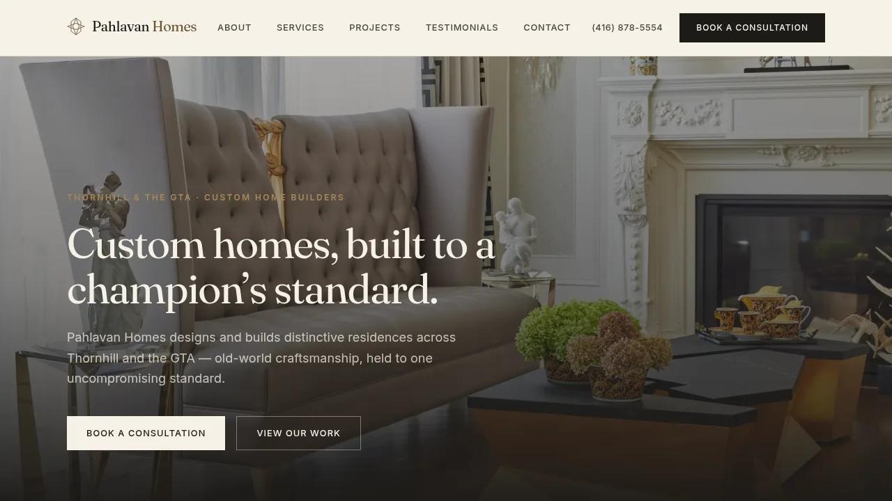 Pahlavan Homes — live website screenshot (pahlevanhomes.com)